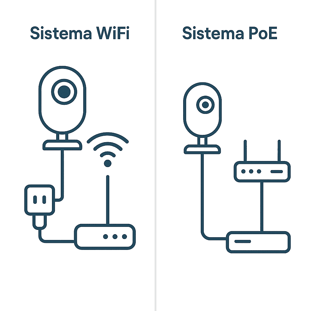 cámaras wifi vs cable poe
